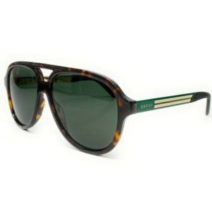 Gucci Men's Havana Green Oval Sunglasses!